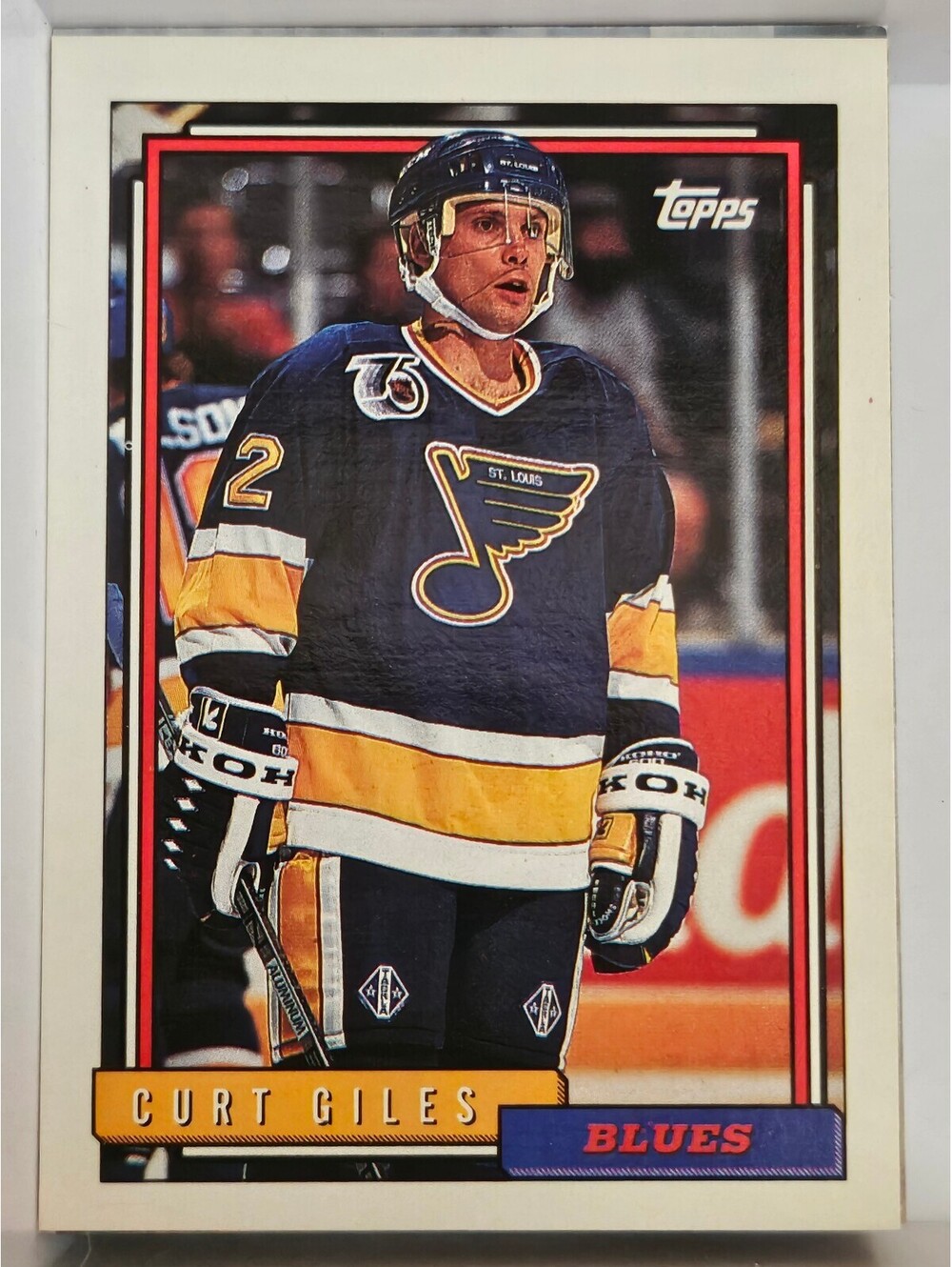 1992-93 Topps NHL Curt Giles #202 St. Louis Blues - NHL Hockey